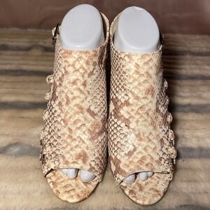 Vince Camuto Ankara‎ Snake Desert Sand Sahara Leather Block Heels size 7M